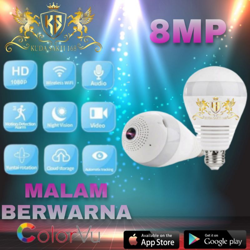 PTZ IP BOHLAM LAMPU Camera CCTV Wifi Bohlam MODEL  LAMPU BOHLAM V380PRO