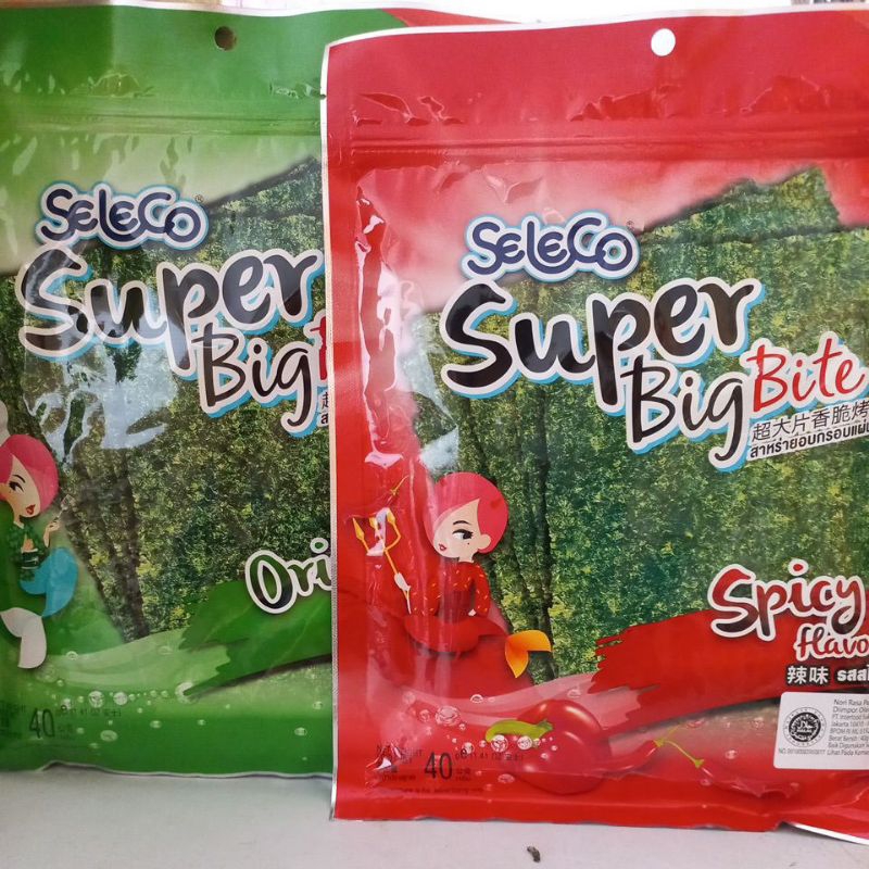 

Seleco Nori Seaweed Rumput Laut Super Big Bite 40g - Original / Spicy