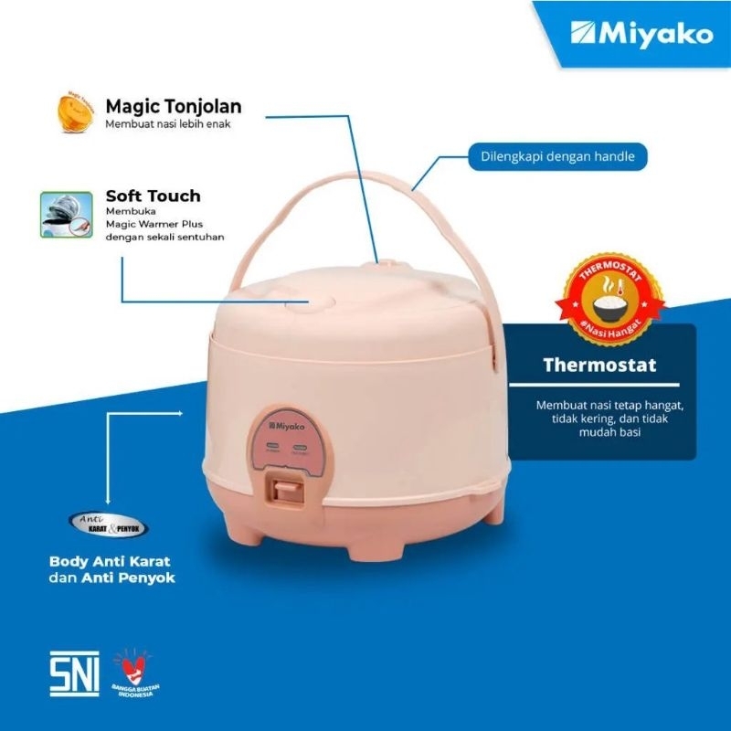 Penanak Nasi / Rice Cooker / Magic Com Miyako MCM-586 BH 1.8L Nanoal