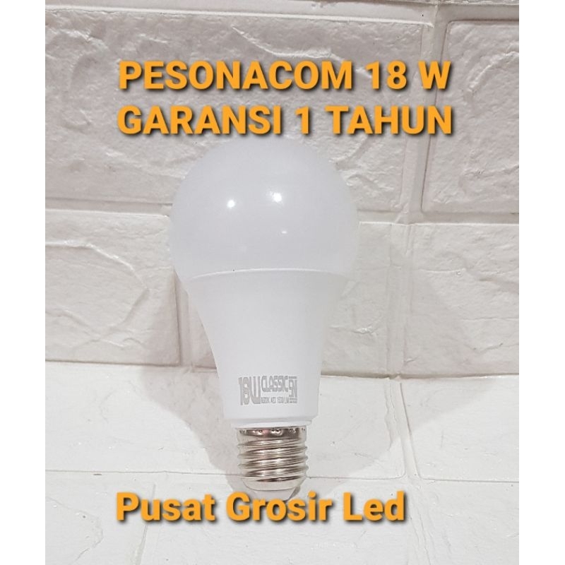 PAKET HEMAT 5 PCS LAMPU LED PESONACOM CLASSIC 18 WATT CAHAYA PUTIH BERGARANSI 1 TAHUN