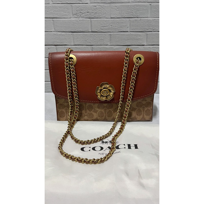 Preloved Original Coach 30585 Colorblock Signature Parker Rust