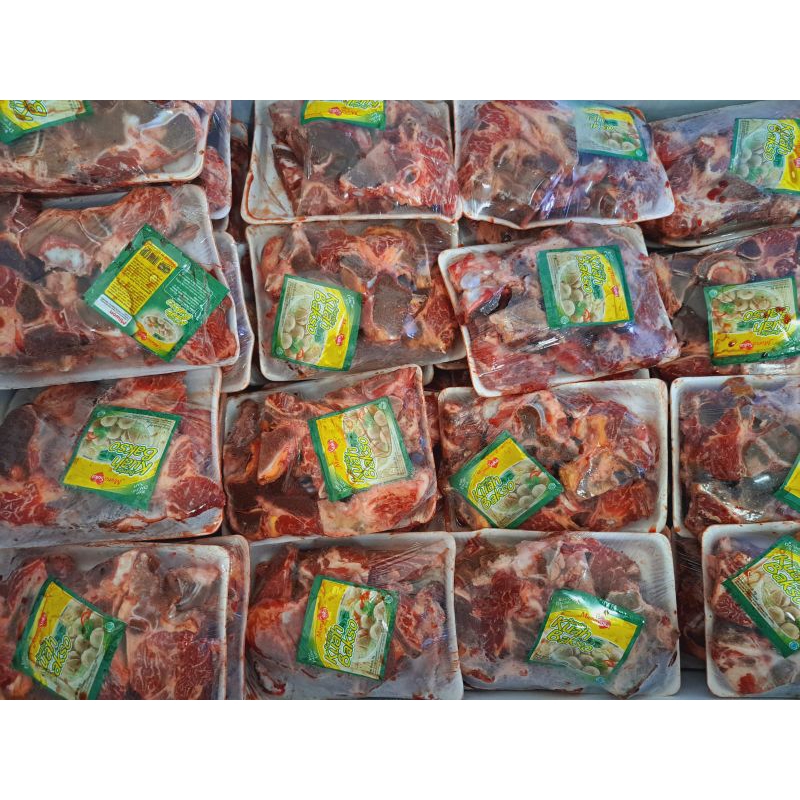 Daging sapi Frozen 1kg, Rendang, semur, tulang iga gondrong (MUI halal) (instan sameday Gojek)