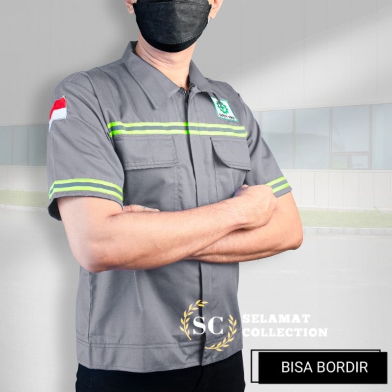 Baju  kerja promosi baju safety terbaru lengan pendek seragam proyek wearpack