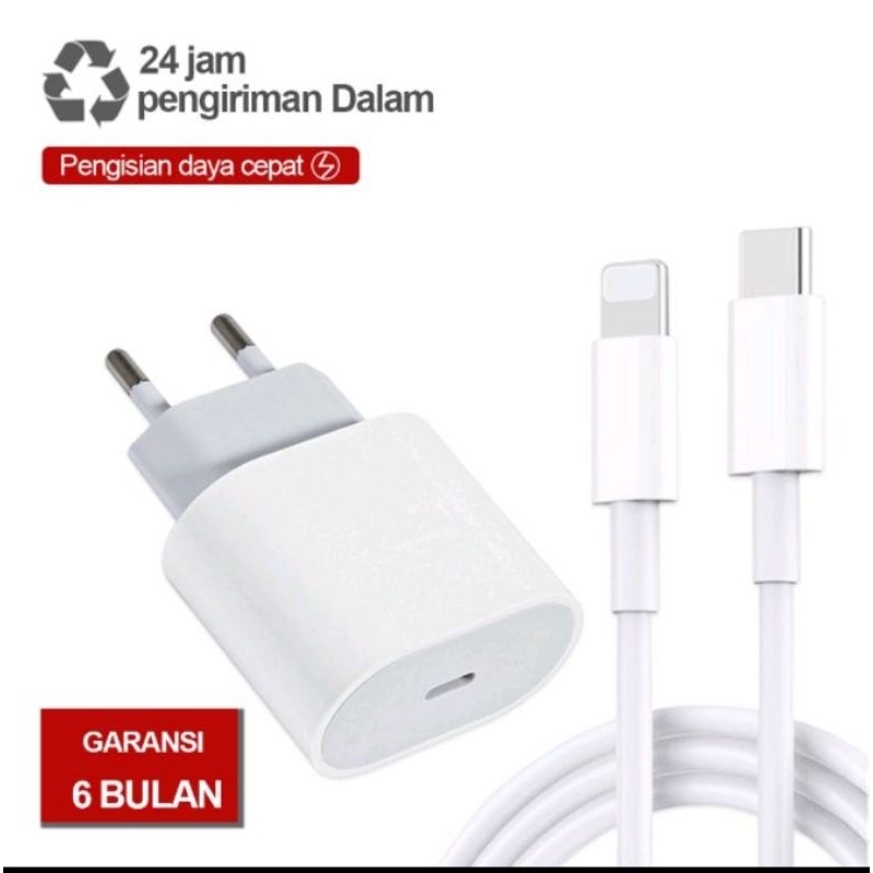 CHARGER IPHONE ORIGINAL IBOX KABEL+ADAPTOR 5W/12W/20W/35W FAST CHARGING