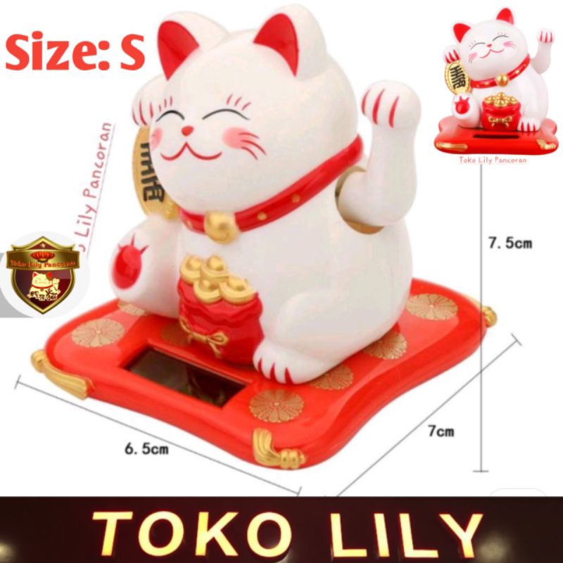 Manekineko Solar Mini / Kucing Hoki Mini / Pajangan Kucing Solar Mini / Manekoneki