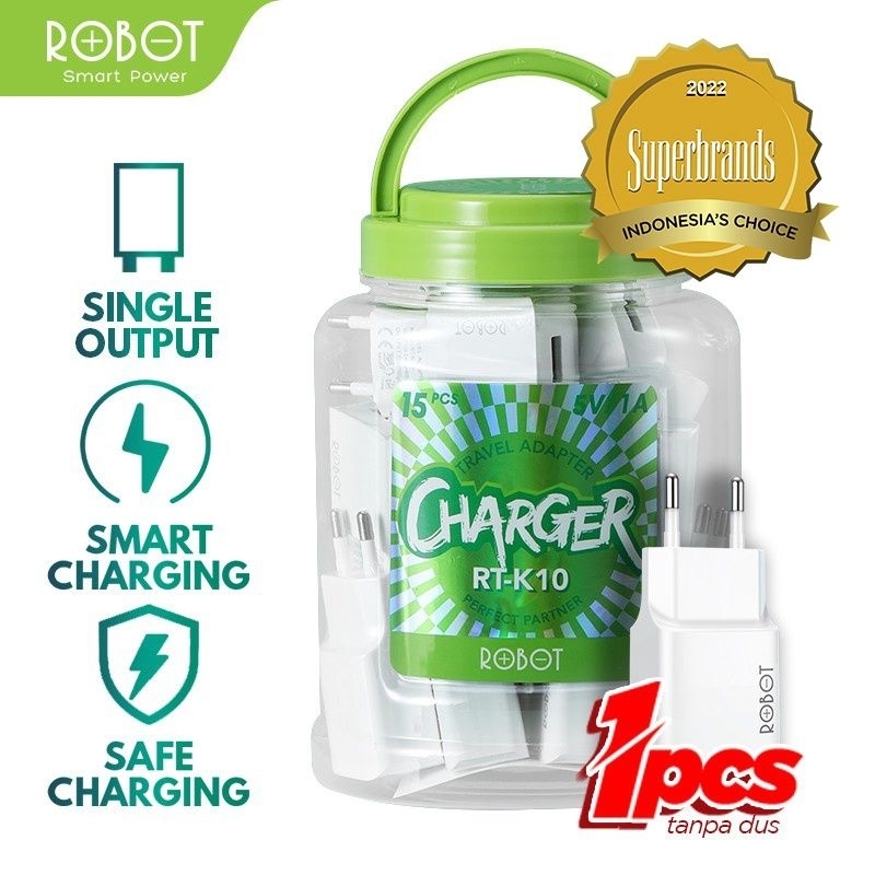 ROBOT Adaptor Charger RT-K10 Batok Cas HP Smartphone tanpa Kabel
