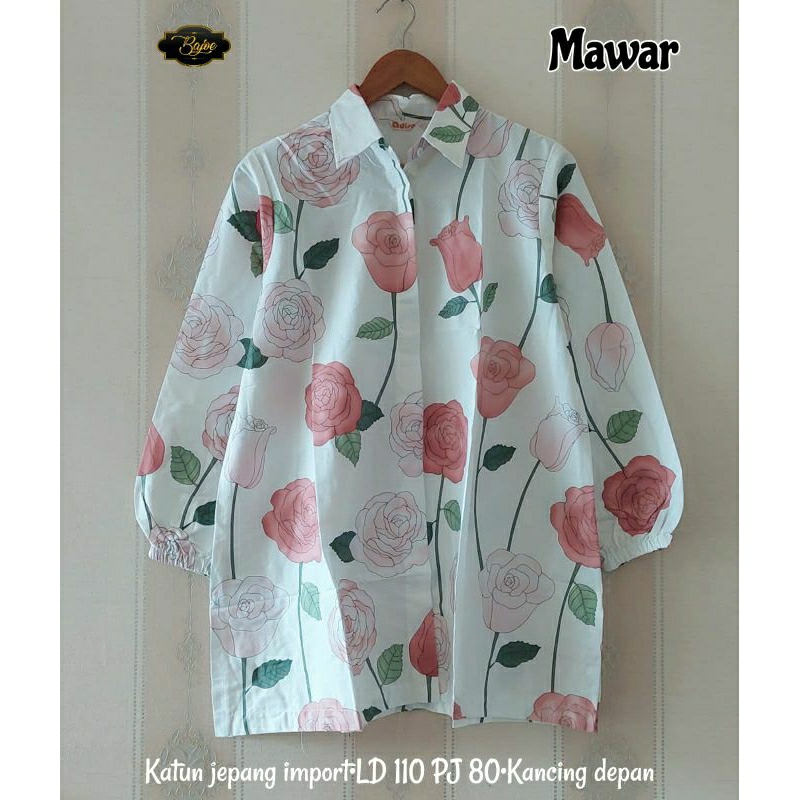 MAWAR KEMEJA BAHAN KATUN JEPANG