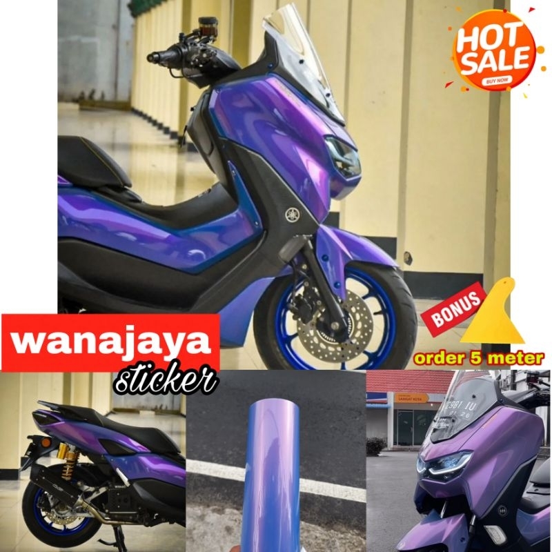 stiker skotlet motor warna biru lembayung premium skotlet biru lembayung ungu