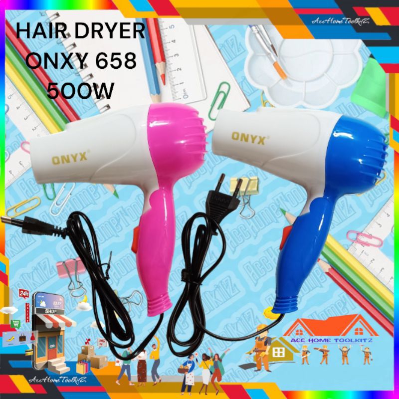 Hair Dryer Lipat Mini ONYX - 938 500 Watt / Karakter Lucu 876 658 662 Pengering Rambut