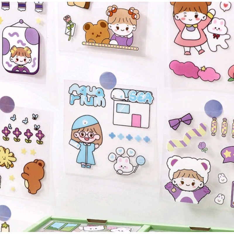 STIKER KARTUN KOREA ISI 100pc DIY multifungsi