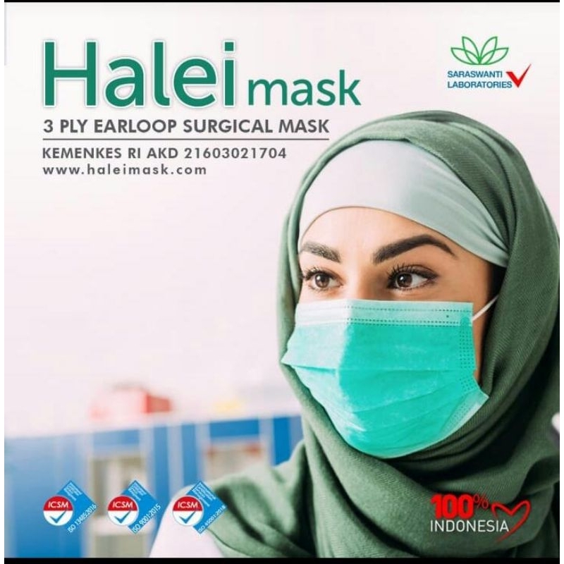 masker HALEI 3play earloop isi 50pcs