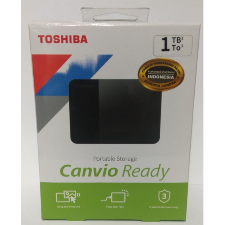 Hdd eksternal toshiba CANVIO 1tb garansi resmi