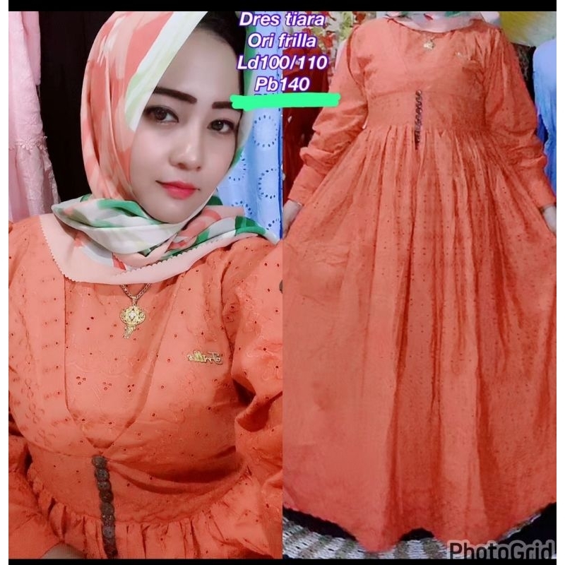 GAMIS TIARA BROKAT FULL FURING ORI FRILLA