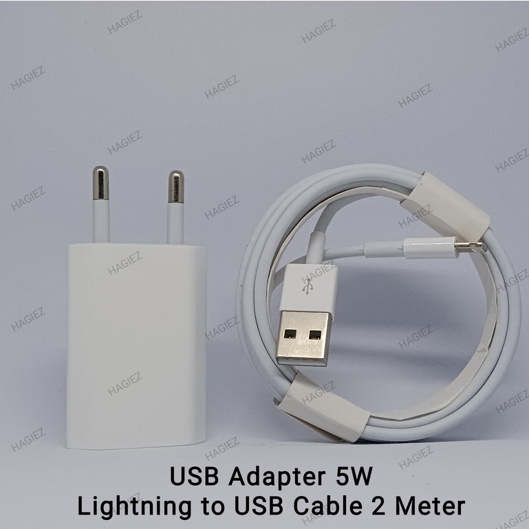 Charger Iphone Adaptor 5 Watt - Kabel Data Light to USB