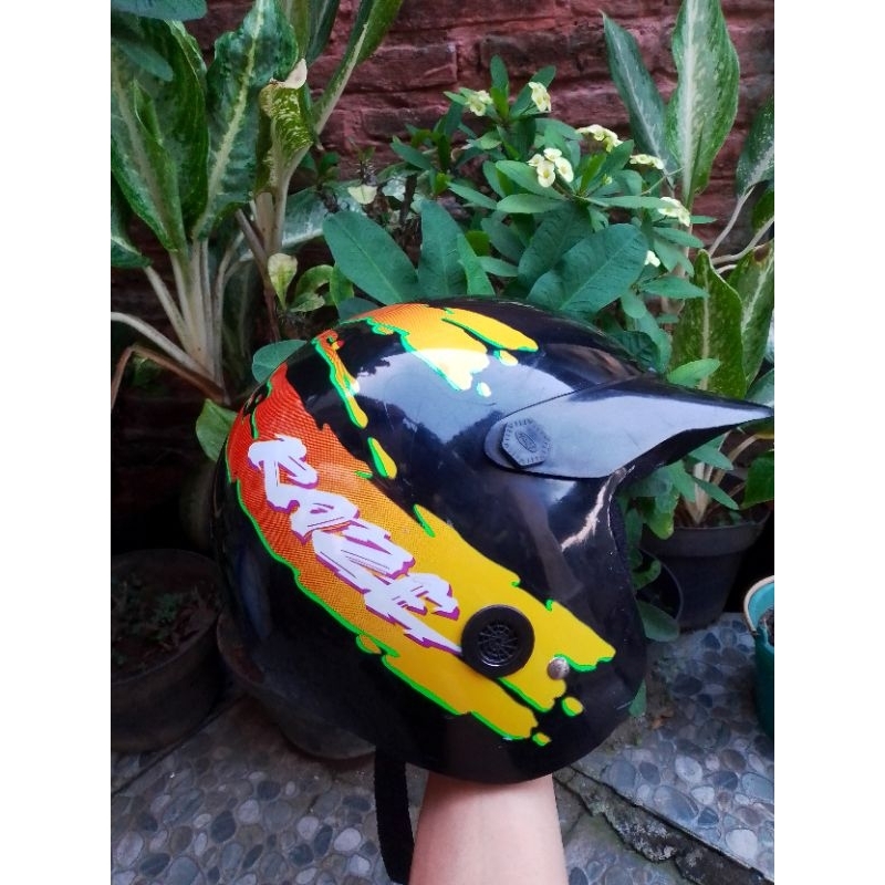 helm Kawasaki kaze/helm jadul Kawasaki