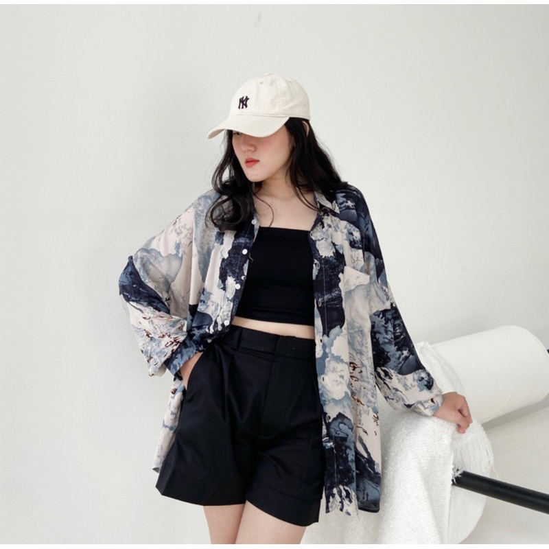 Kemeja oversize kemeja marble