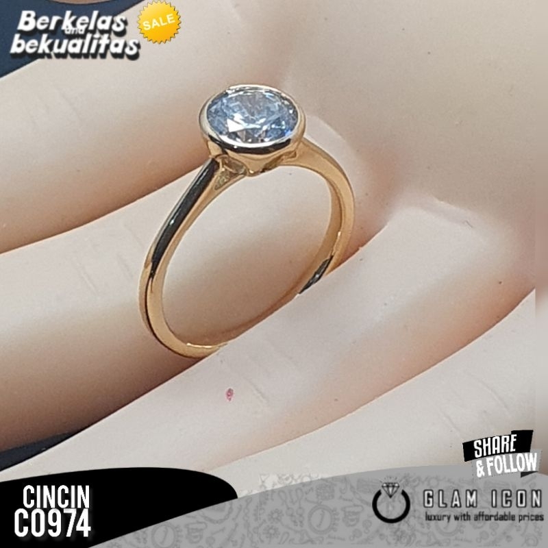 Cincin Wanita Motif  mata bulat simple C0974