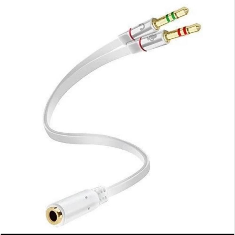 SKU-1145 KABEL AUDIO 3.5MM FEMALE TO 2 MALE 3.5MM  AUDIO MIC Y SPLITTER