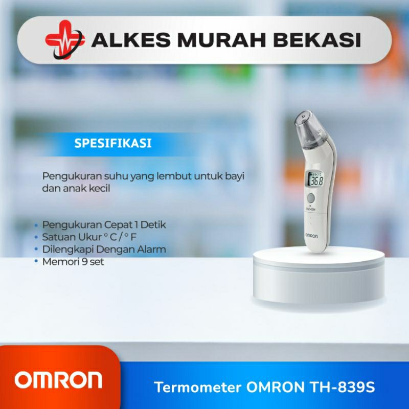 Omron Ear Thermometer TH839S / Thermometer Telinga / Thermometer Omron / Omron