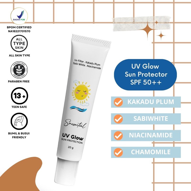 (BUY 1 GET 1 FREE) Smessential UV Glow Sun Protection / Sunscreen Untuk Kulit Glowing