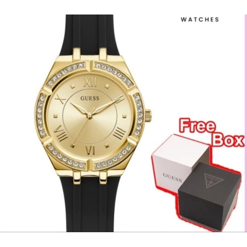 JAM TANGAN WANITA GW0034L1 ANALOG COSMO ORIGINAL - Gold Rubber