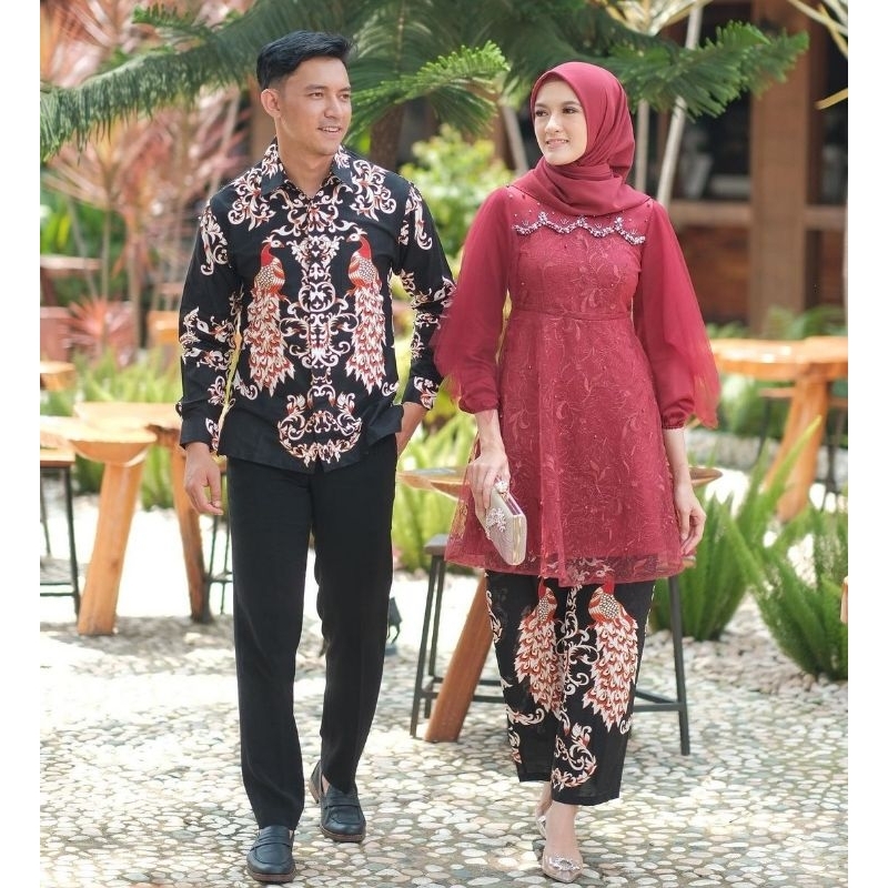 Baju couple kondangan || batik songket couple || gamis couple pesta || baju kondangan couple || kebaya couple tunangan || set couple || kebaya couple || dress couple baju couple keluarga || kebaya lamaran wanita || batik couple wanita || COUPLE AYUDIA SET