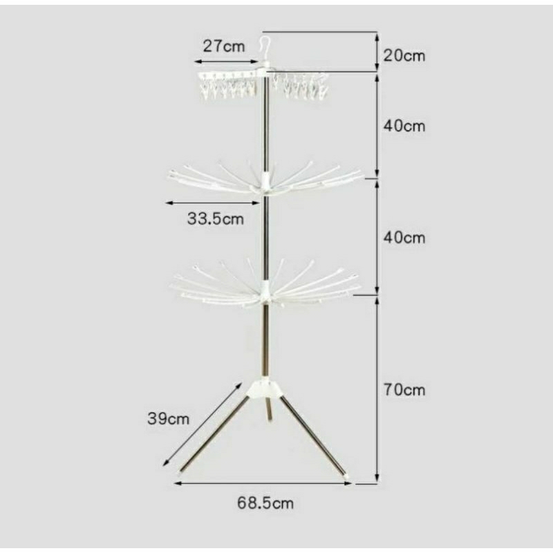 Jemuran Baju Handuk Pakaian Anak Bayi Stainless Lipat Premium