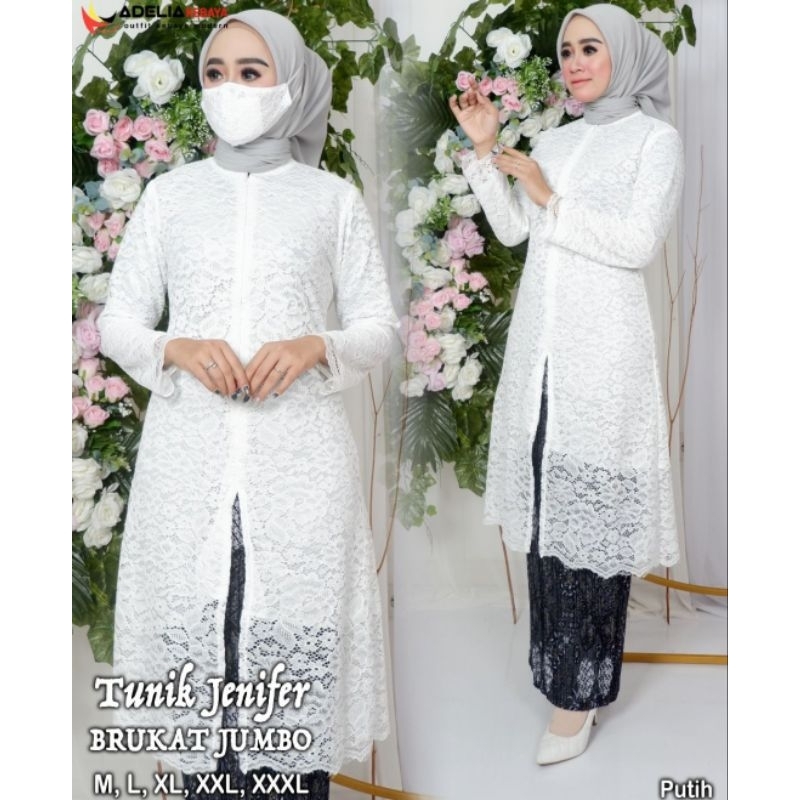 stelan kebaya tunik busui Adelia / kebaya jumbo / kebaya pesta / kebaya lebaran / kebaya muslim / ke
