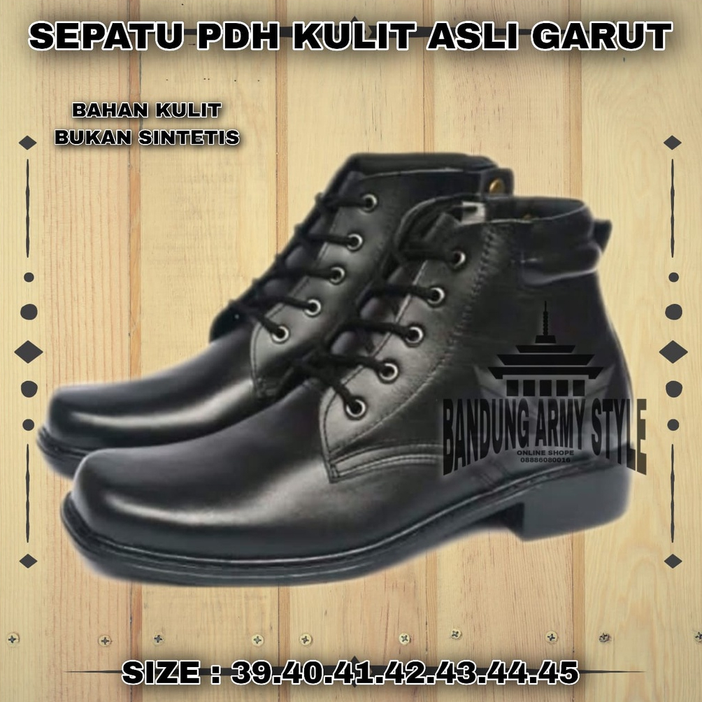 SEPATU PDH KULIT. SEPATU KULIT ASLI GARUT.SEPATU FORMAL