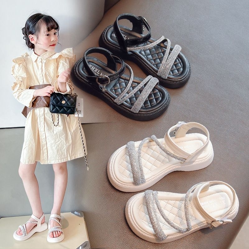 【FREE BOX IMPORT】VF1160 - Sandal Tali Kristal Fashion Anak Import