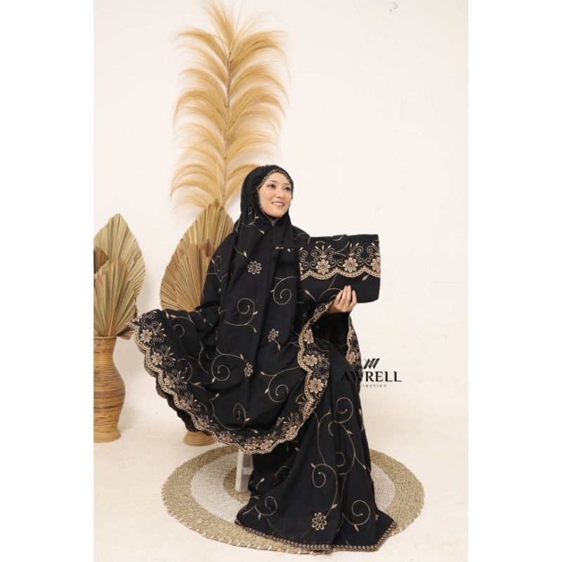 Awrellcollection - Mukena Dewasa Gracella Full Bordir Jumbo Katun Premium