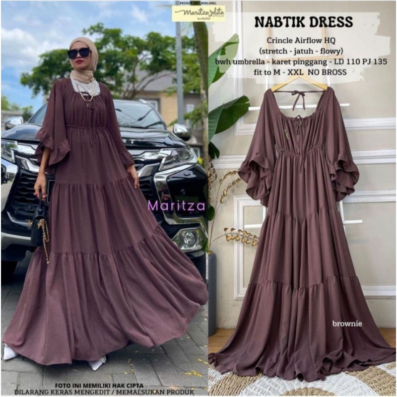 NABTIK DRESS Kondangan Baju gamis wanita muslim terbaru gamis jumbo polo