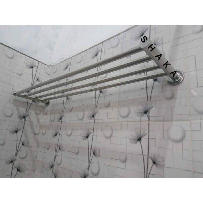Jemuran handuk kamar mandi stainless steel gantungan handuk tempat handuk stainless steel lebar 80cm