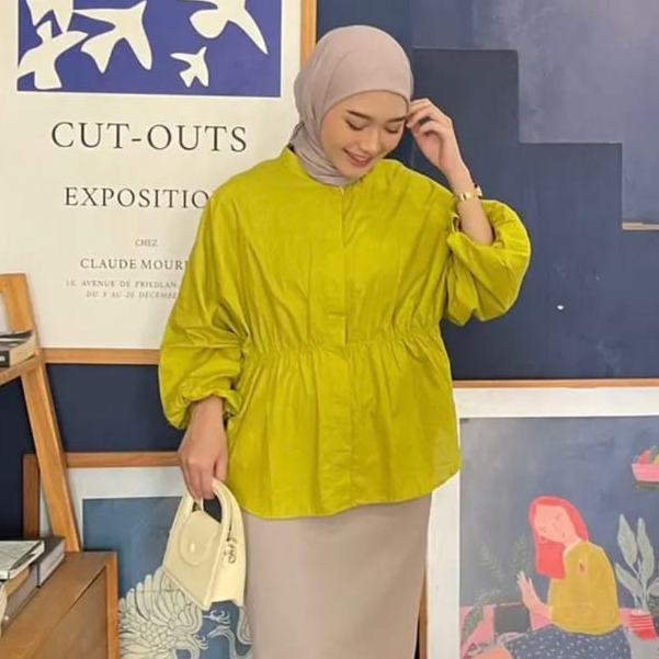 Alya Shirt - KEMEJA WANITA KERUT TENGAH