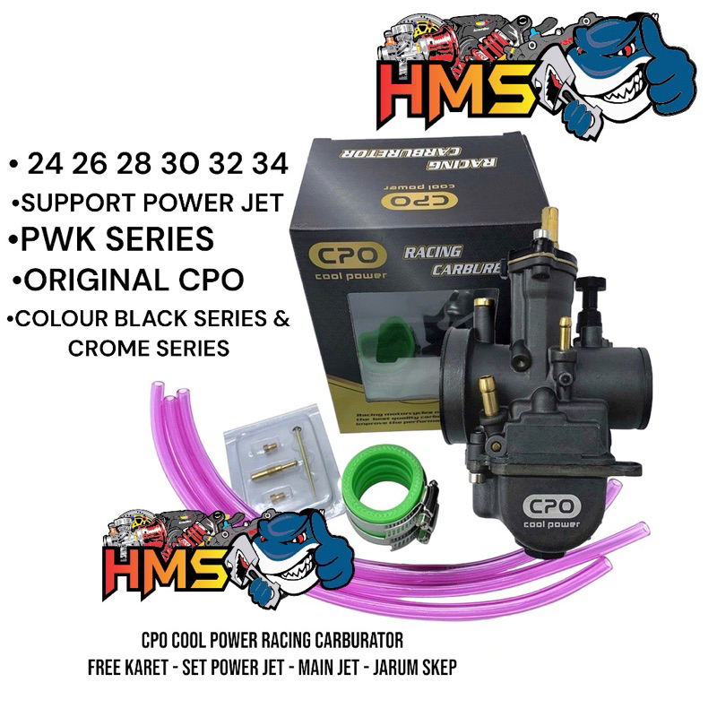 New Karburator Karbu Pwk CPO NGO Panom 24 26 28 30 32 34 Black Series Hitam Easy Setting