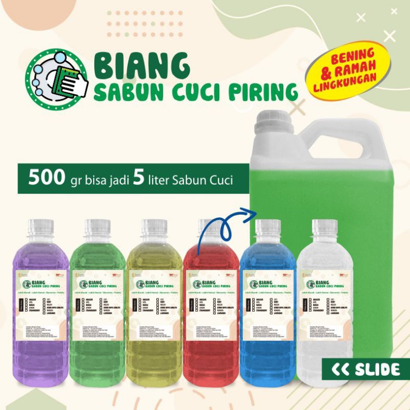 Biang Sabun Cuci Piring Konsentrate kemasab botol PET 500 ml