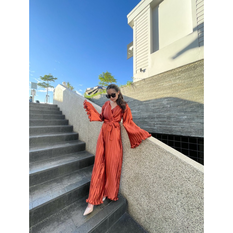 Aeris Jumpsuit / Jumpsuit Plisket Silk Premium