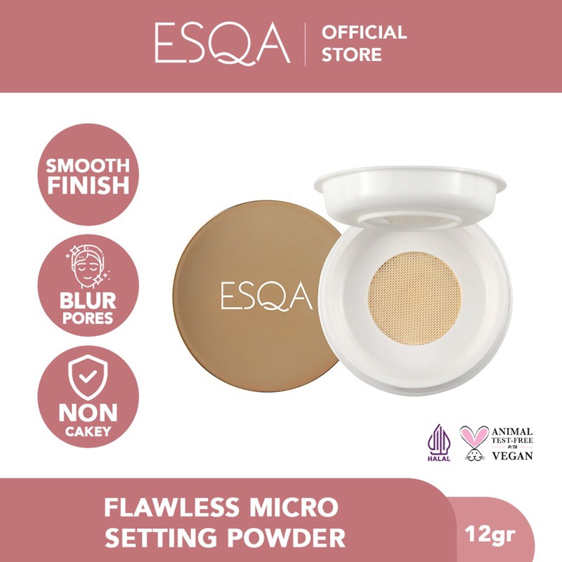 ESQA Flawless Micro Setting Powder Original BPOM COD Halal - Translucent Vanilla Custard Caramel