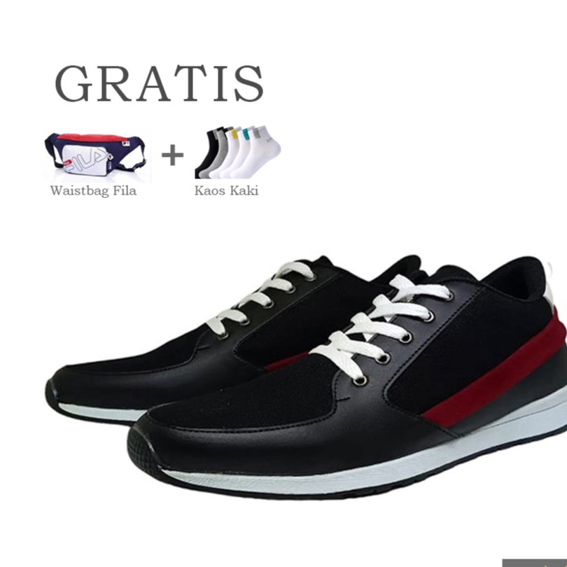 HIMARU X ZAGIB | Sepatu Pria Warna Hitam Sneaker Casual Sporty | FREE TAS &amp; KAOS KAKI