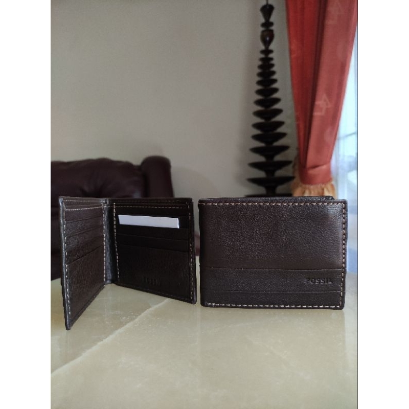 fossill lufkin bifold wallet darkbrown