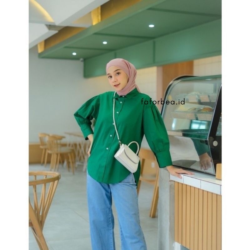 Lina Top Kemeja Blouse Jumbo Monalisa Kemeja Oversize Shakila
