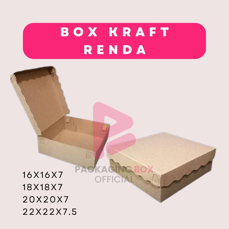 

Box Coklat Renda Non Laminasi uk 18x18x7