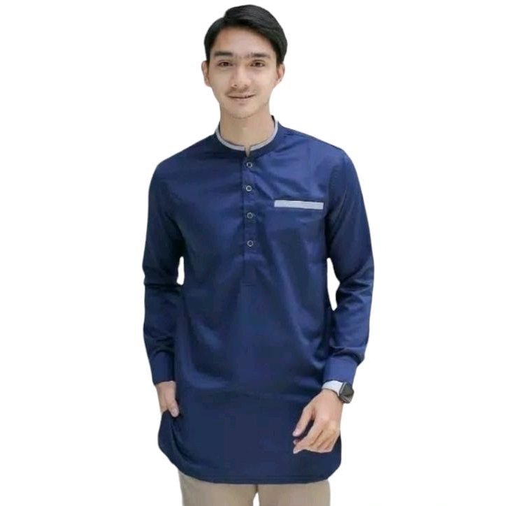 BAJU KOKO KOMBINASI LENGAN PANJANG BAHAN TOYOBO IMPORT SIZE M L XL XXL