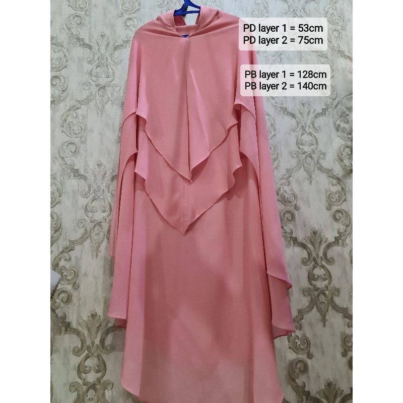 Preloved Khimar 2 layer ceruty babydoll premium pad antem