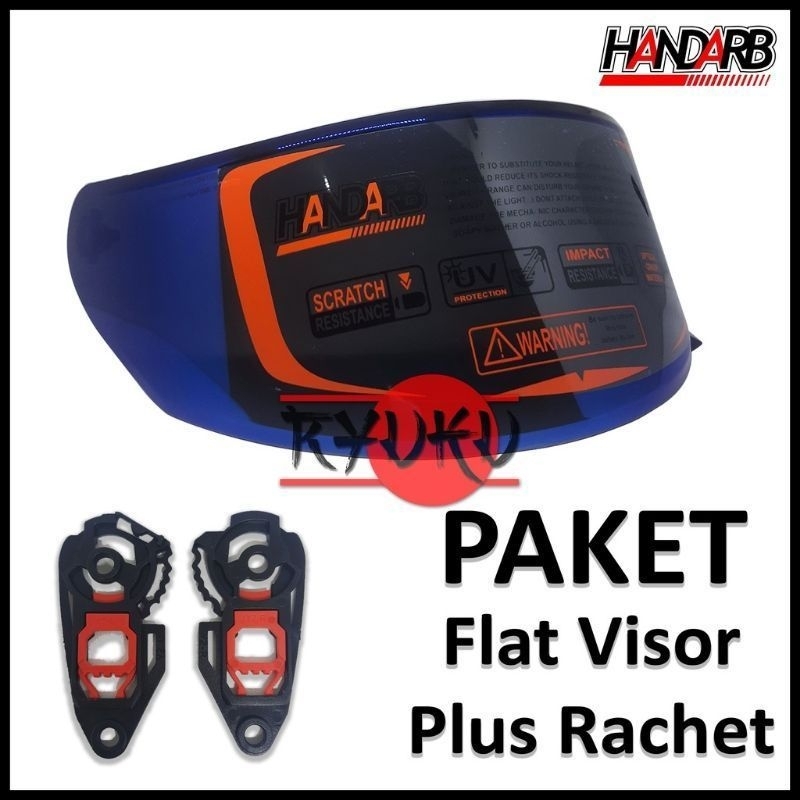 Paket Kaca Flat Visor Helm NHK rx9 GM Race pro Iridium silver gold blue Red Hitam Bening plus Rachet Murah Kualitas Mewah