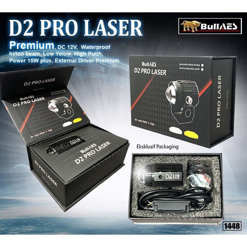 LAMPU TEMBAK D2 LASER AES BullAES D2 15 WATT 20 WATT PRO/PLUS NEW WARNA  SUPER TERANG