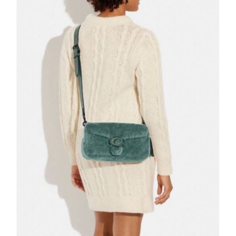 Coach Pillow Tabby Shoulder Bag 26 With Shearling In Green