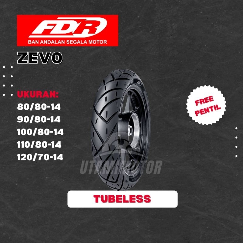 BAN MOTOR FDR ZEVO RING 14 100/80-14 110/80-14 120/70-14 TUBELESS