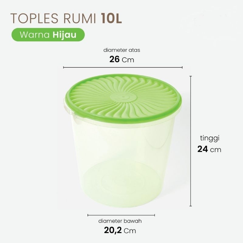 Toples Plastik Bulat 10 Liter Isi 3.pcs/ Toples kerupuk/ food container