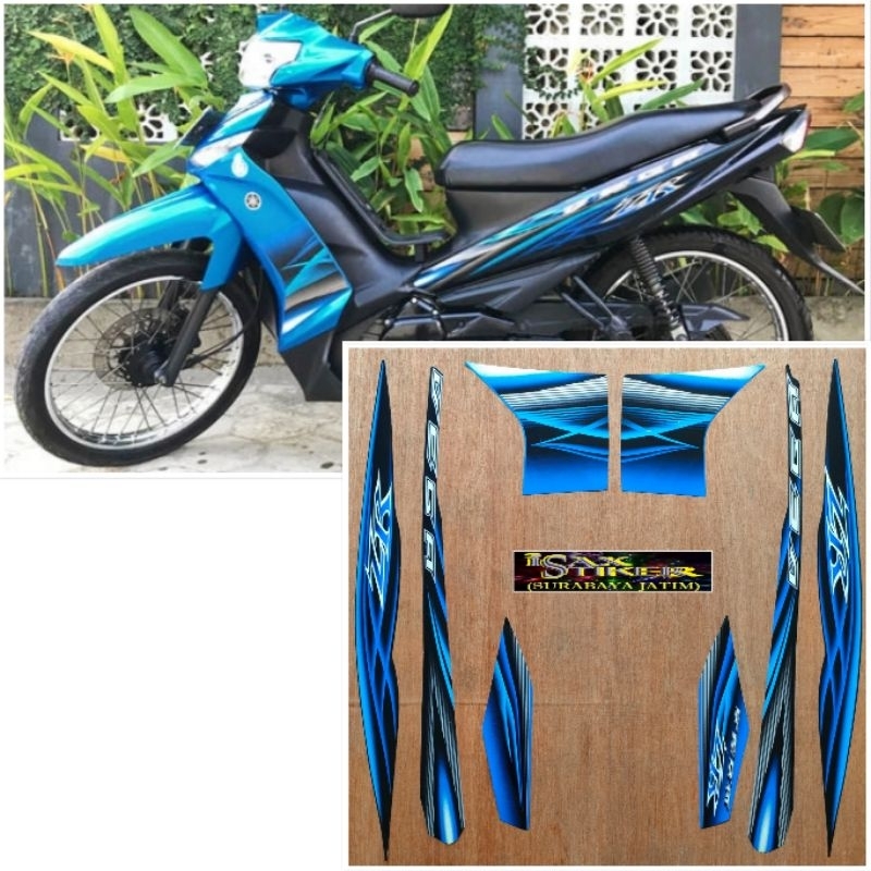 Striping original Yamaha Vega ZR biru tahun 2012